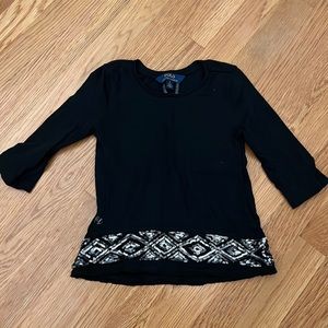 Girls size 5 Polo Ralph Lauren black shirt with sequins